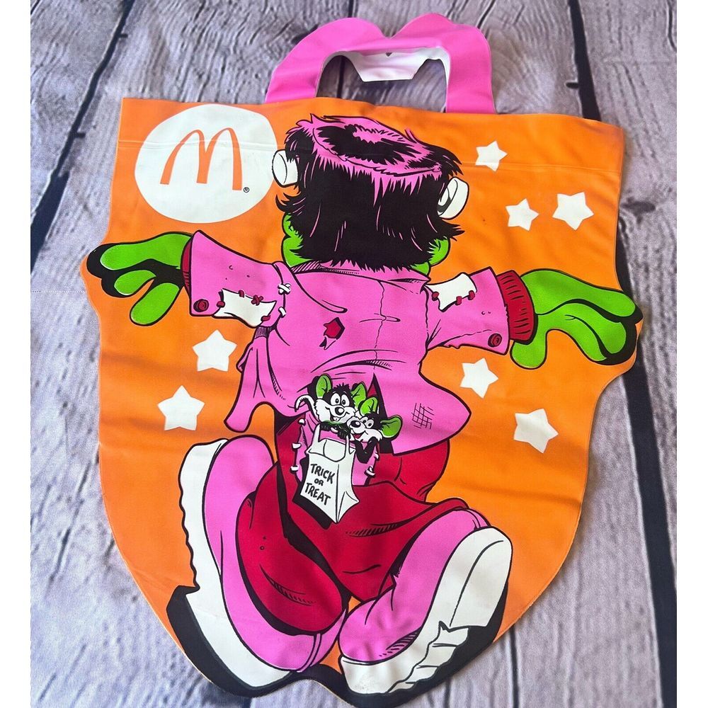 1990 McDonald's Frankenstein Halloween Happy Meal Vinyl Trick Treat Bag - Picture 2 of 4